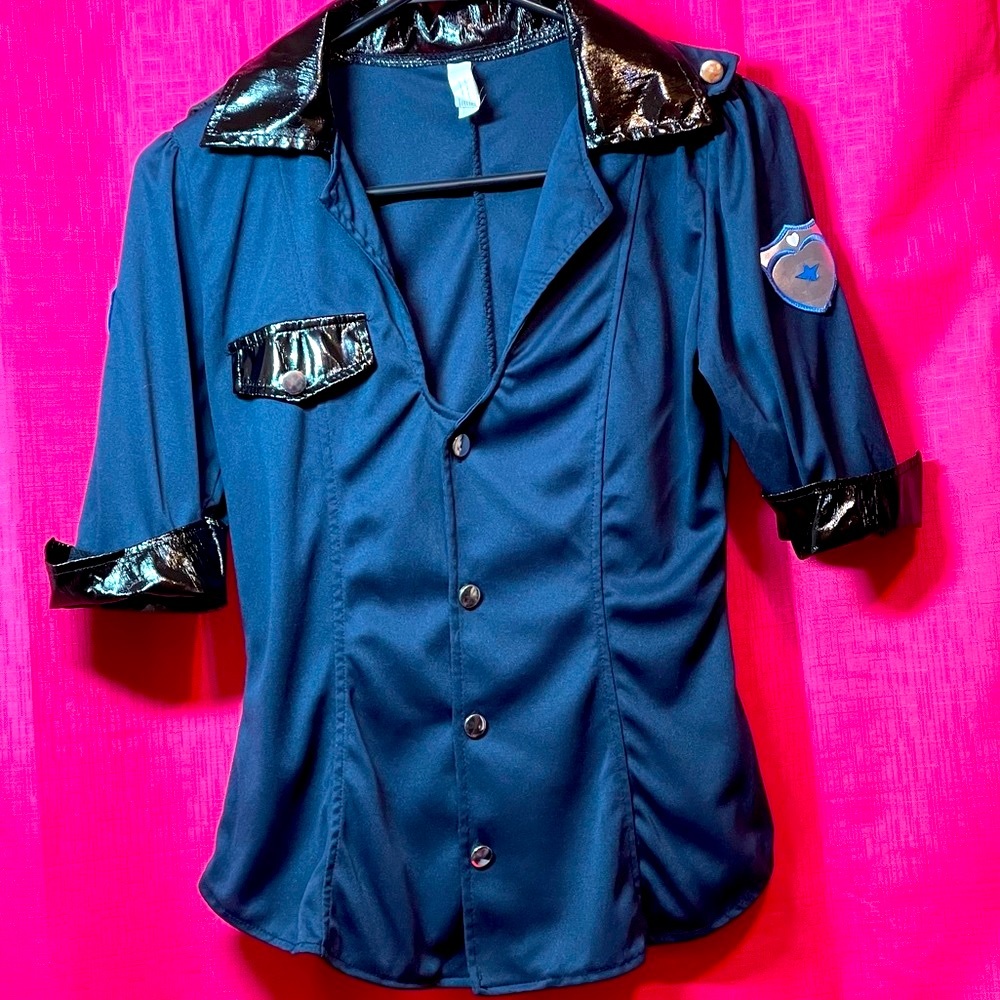 COSTUMEUSA COP HALLOWEEN TOP ONE SIZE (OS)